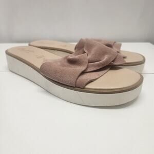 Seychelles Womens Coast Platform Slide Sandal Suede Pale Pink Italy Comfort 10